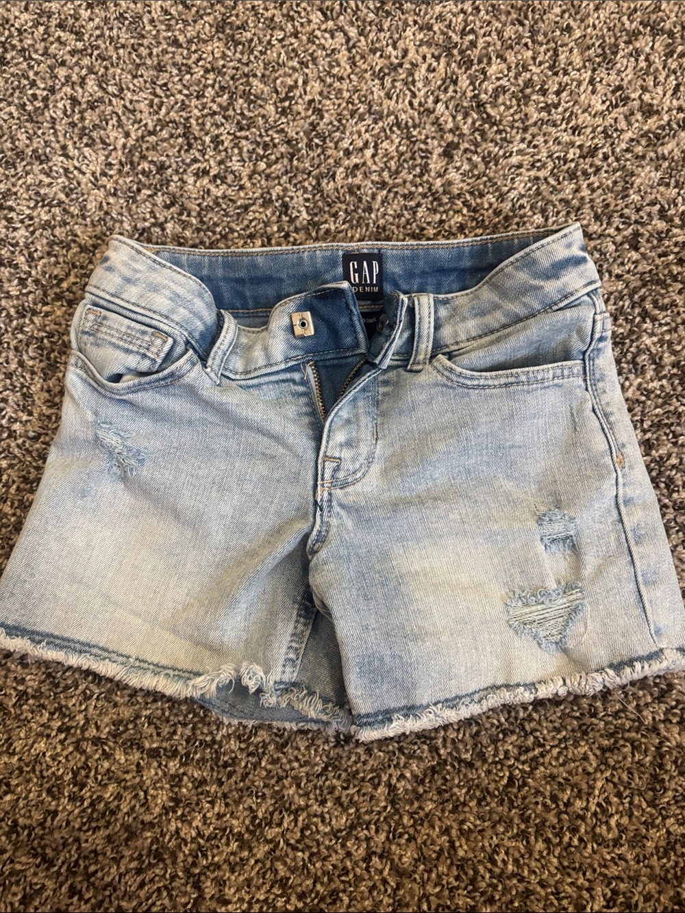 GAP Light Wash Distressed Denim Shorts